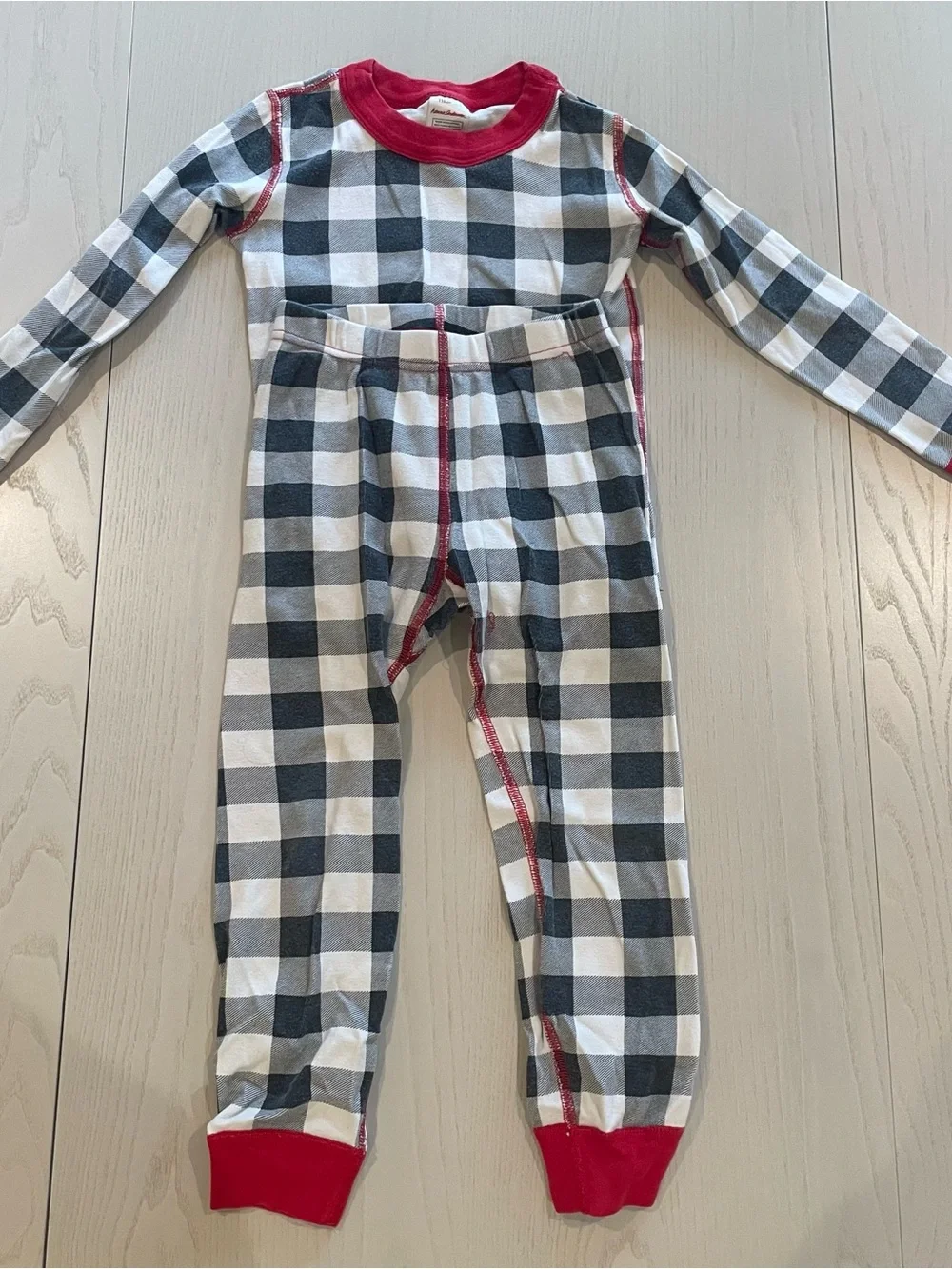 Hanna Andersson HannaJams Long John Pajama Set Buffalo Plaid - Size 5 110
